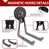 3-H Heavy Duty Magnet Garage Hooks 2 Pack, Extra Large