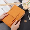 CRASPIRE Orange Book Cover PU Leather A5 Waterproof Book Sleeve