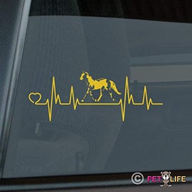 Mister Petlife Paint Horse Heartbeat Lifeline Sticker Vinyl Auto Window Love Dog American Metallic Gold 25.00" x 938"