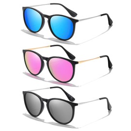 CHBP Sunglasses Womens Men Polarized UV Protection Trendy Vintage Retro Round Mirrored Lens Sunglasses For Women