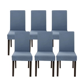 Jaotto Set of 6 Stretch Chair Covers for Dining Room Chairs, Swing Chair, Stretch Chair Protector, Removable, Washable, Universal Chair Cover for Chair, Dining Room, Office, Banquet, Hotel (Grey Blue)