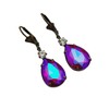FS Brand Teardrop Dangle Prong Setting Earrings. (Fuchsia Blue)