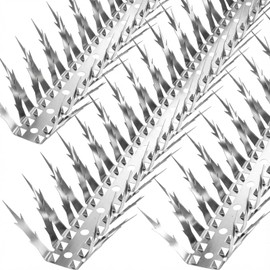 Puthpy Bird Spikes, 40 Feet Stainless Steel Bird Control Spikes for Outside, Pigeon and Squirrel Blocking Spikes, for Garden Fence Roof and Window - 40 Strips Covers 12m