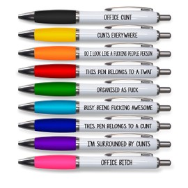 Rude Pens For Adults | Funny Boss Gifts Leaving Presents For Colleagues | Silly Ballpoint Pen Novelty Funky Stationery Quirky Gift Office Desk Accessories (Red_PAP8)