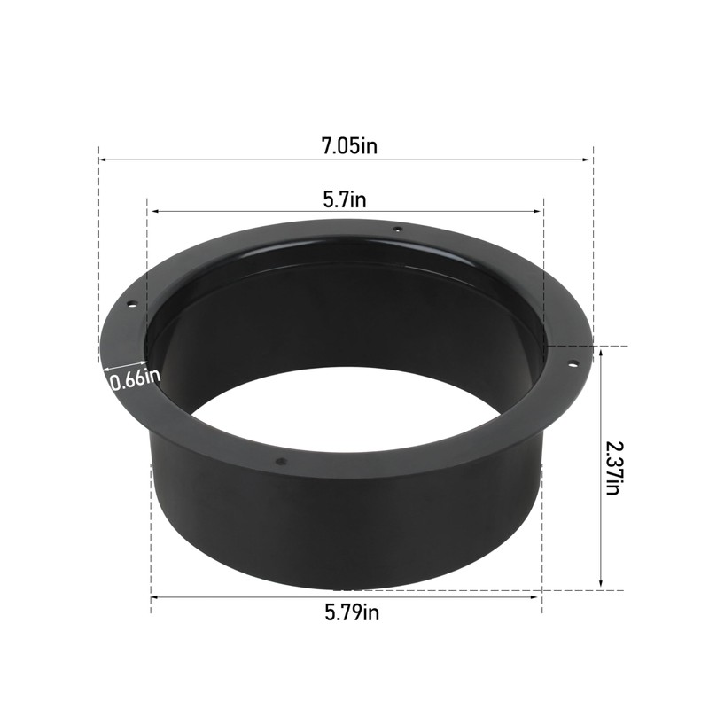 6 Inch Duct Connector Wall Plate, HVAC Ventilation System, Black