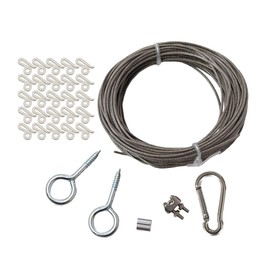 Simple Living Solutions 50 Ft Cable Wire Patio Kit- Installation Kit for Outdoor Canopy Lights
