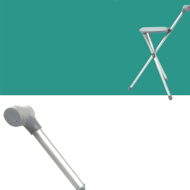 Elder Gift Stool Folding Cane Seat Aluminum Alloy Tube Non-Locked