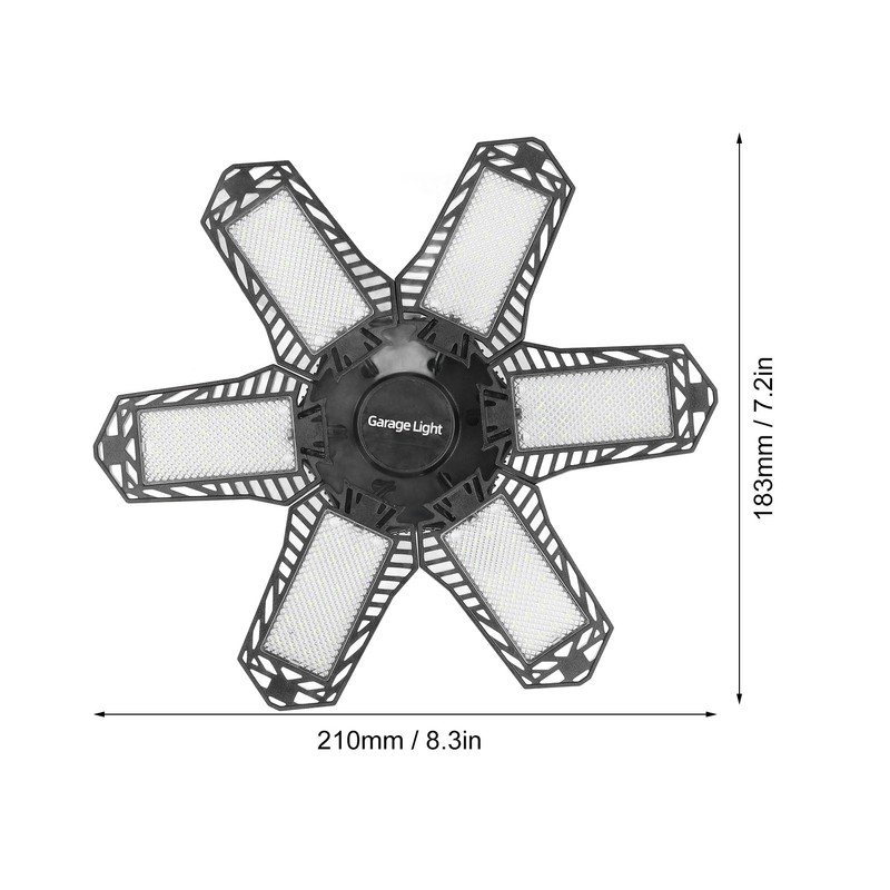 LED Garage Light 1800LM 24W 6 Leaf Foldable Good Heat