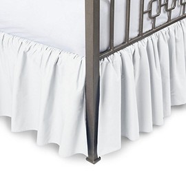 Comfort Beddings 800TC Hotel Quality Pure Cotton Dust Ruffle Bed Skirt 22" Drop Length Cotton (Calking - 22" Drop, White)