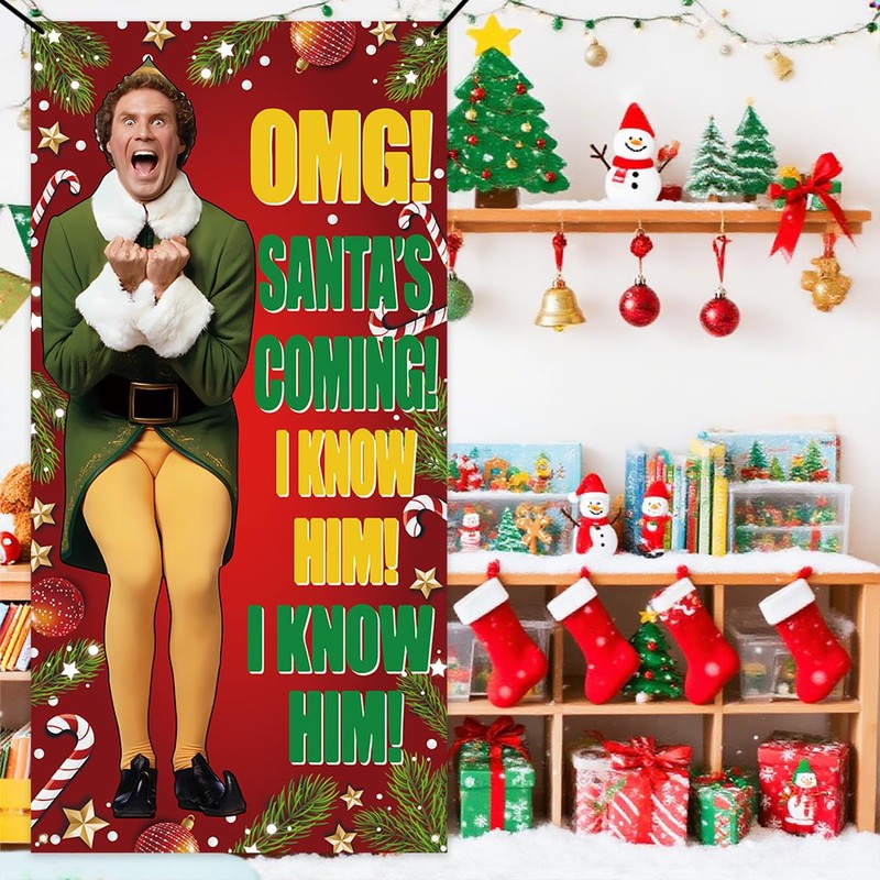 Funny Christmas Banner Happy Xmas Backdrop Sign Funny Winter Xmas