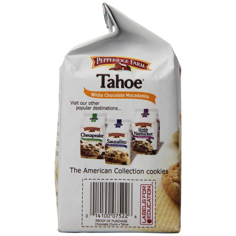 Pepperidge Farm Chocolate Chunk Crispy Cookies, Tahoe White Chocolate Macadamia,