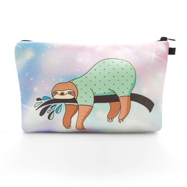 Small Makeup Bag for Purse Mini Cosmetic Bag for Women Girls Makeup Pouch Beauty Bag Travel Toiletry WashBag Cute Pattern Pencil Bag Coin Bag (Sloth) Y3SLHZB (2)