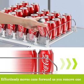 IBORING IBORING Drink Organizer for Fridge,Self Pushing Fridge Drink Organizer,Automatic Drink Dispenser for Fridge-Holds up to 25 Cans