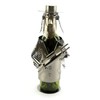 Wine Bottle Rack Holder in Metal with Rabbi Holding a Torah Fits Any Standard 750ml Wine or Liquor Bottle in Silver