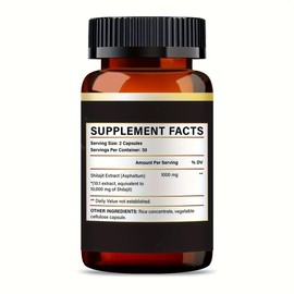 Niwedah Shilajit Supplement – 60 Capsules, High-Potency Mineral Complex for Energy, Vitality & Stamina Support – 10,000 mg Equivalent Per Serving