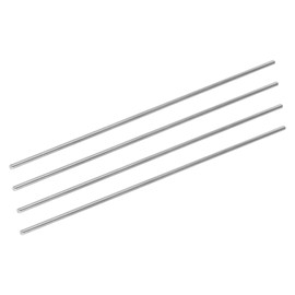 MECCANIXITY 304 Stainless Steel Round Rods, 3mm x 250mm Solid Shaft Rods for DIY Craft Model Car Helicopter Airplane, Pack of 4