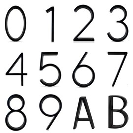 Slzhds 3D Números Residenciales Casa, Números para Casa Exterior Negro, Altura 5", Números Residenciales Letras, Material de Aleación de Zinc, Departamentos, Oficinas, Bodegas (5)