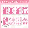 8 Pcs Easter Bunny Stencils for Window Glass,13.8x10.6 Inch Large