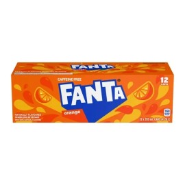 Fanta 12 Cans of Fanta Orange Flavored Caffeine Free Soda Soft Drink 355ml Each