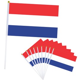 10Pcs Netherlands Stick Flag for Oly Decorations 2024,Hand Held Netherlands,Holland Small Flags,14x21cm Mini Handheld Flags Oly Games Themed Decoration for Garden,Bar,Street Oly 2024