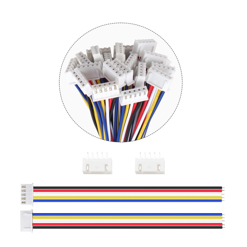 Lyeteung 20 Sets JST 2.54 XH 5 Pin Connectors, Mini