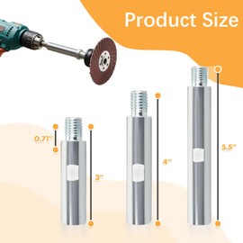 Laexepelle 5/8"-11 Angle Grinder Extension Shaft Connecting Rod with Grinder Adjustable Spanner Wrench Flange Nut Set for Bosch Milwaukee Dewalt Makita Metabo Ryobi Black Decker (3"+4"+5.5") (Rod)