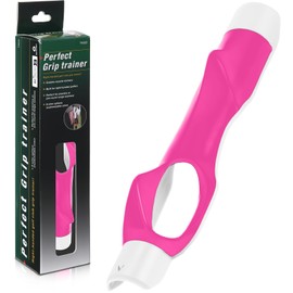 Seenelling Golf Grip Trainer, Golf Training Aid, Swing Trainer Club Grips Accessories for Right Handed Club Grip Equipment to Help Correct Hand Position (Pink)