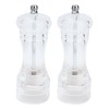 2Pcs Acrylic Manual Grinder Transparent Pepper Salt Mill Spice Jar