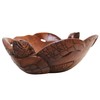 WorldBazzar Handmade Double Turtle Bowl Hand Carved Mahogany Wood Nautical