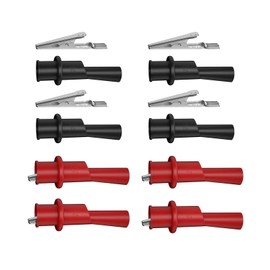 Multimeter Alligator Clips Set,8PCS Push on Alligator Clips for Test Leads Silicone Alligator Clips Professional 10A Test Kit Test Lead Probe Clip Suitable for Electric Testing Work Cable Lead Clip