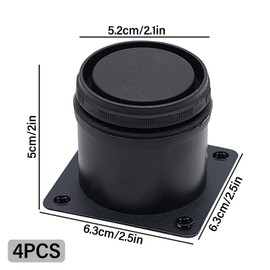 FORYNXHWIN 4 Pcs Black Adjustable Legs, Stainless Steel Furniture Feet, Round Cabinet Legs, Sofa Furniture 0-15mm Adjustable Feet With Screws for Desk/Cupboard/Table/Bed/Cabinets