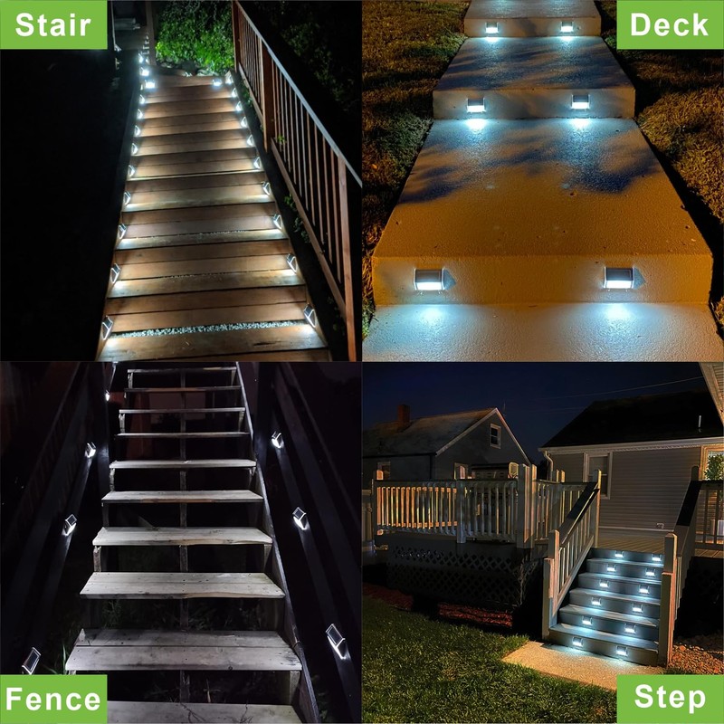XLUX Solar Powered Lights for Deck Steps Stairs Fences Pathway