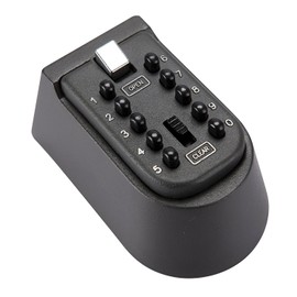 10 Digit Key Lock Box, Outdoor Wall Hanging Key Safe-Household Key Storage Lock Box (Black)