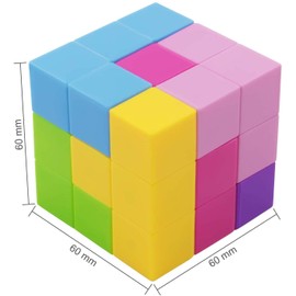 XMD Magic Cube Magnetic Block Magic Blocks Magnetic Puzzle Montessori Toy 3D Puzzle Cube 7 Parts 3D Puzzle (Multi Color)