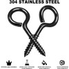 EIHI Pack of 30 Black Eye Bolts Screw Hooks, Eye