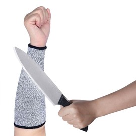 OJIOUI 4 Pair Protective Arm Sleeves Cut Burn Resistant Forearm Sleeve for Garden, Kitchen, Cooking(Black, Purple, Gray, Beige)