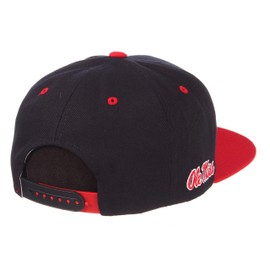 NCAA Zephyr Mississippi Old Miss Rebels Mens Harajuku Snapback Hat, Adjustable, Navy