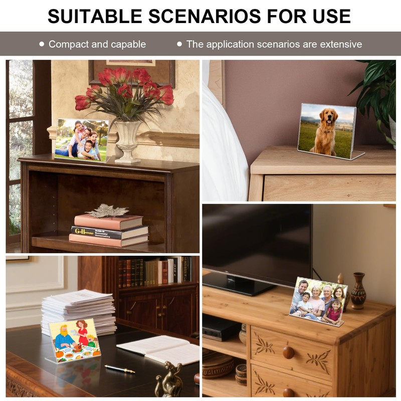 DESONAUT 6 Pack 6x4 Inchs Clear Acrylic Self Standing Photo