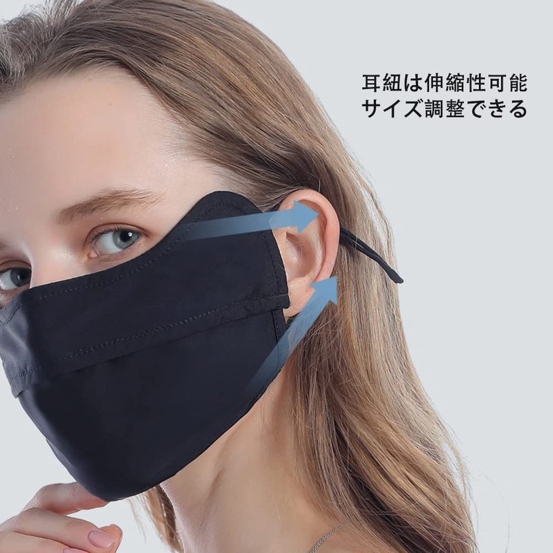 [WRELS] フェイスカバー UVカット マスク 日焼け防止 不織布マスク クールマスク フェイスマスク 夏用 冷感