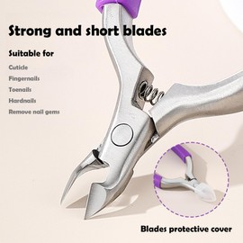 Cmetta Precision Cuticle Nippers Trimmer with Silicone Handles, Spring-Loaded Stainless steel Nail Clippers for Manicure Pedicure, Refined Edge Cuticle Remover Cutter Pusher Kit Tools (Yellow 1-PACK)