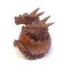 Brave Wings Two Headed Dragon Egg ~ Wooden Sculpture Gift