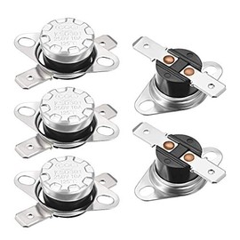 uxcell KSD301 Thermostat 125°C/257°F 10A Normally Closed N.C Adjust Snap Disc Temperature Switch for Microwave,Oven,Coffee Maker 5pcs