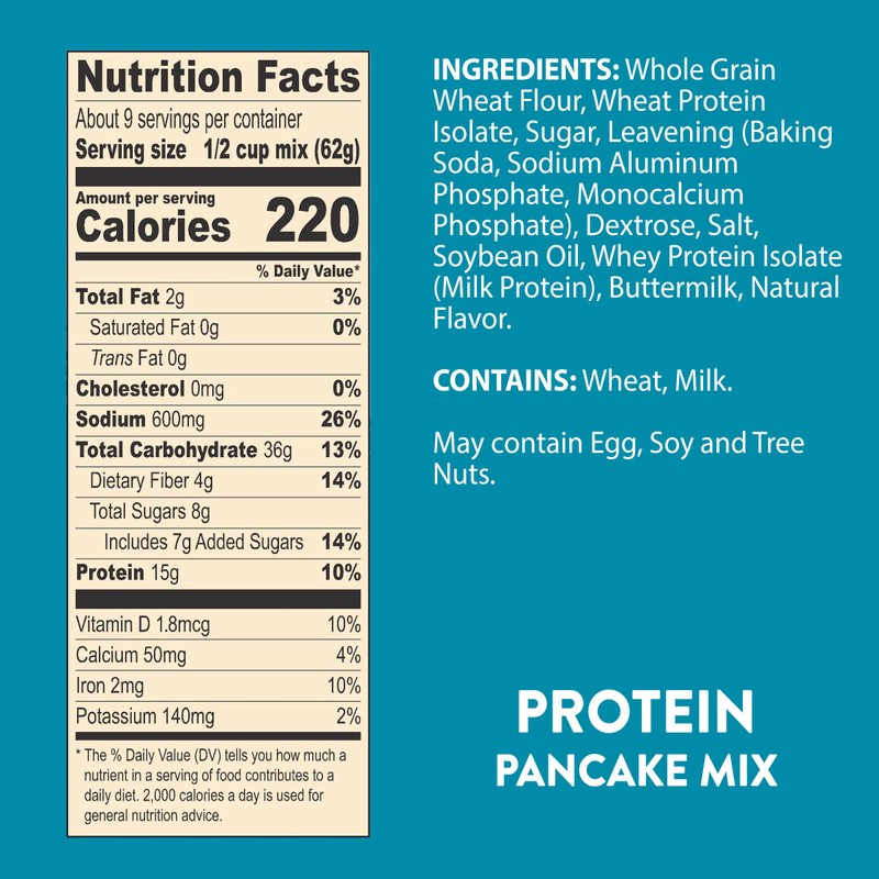 Krusteaz Protein Buttermilk Pancake and Waffle Mix, 15g Protein Per