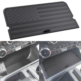 Center Console Compartment Cover for Ford F150 2021-2025 & Lightning XLT 2022-2024, Front Interior Storage Cubby Lid Hidden Secret Pocket Panel (For Open Pocket in Front of Shifter) (USB Hole)