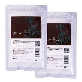 Peppermint Crystal, Natural L-Menthol, High Purity, 3.5 oz (100 g), Set of 2 Bags, Menta Crystal, Made in Japan