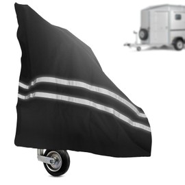 Drawbar Cover, Horse Trailer Cover, Horse Trailer Accessories, 600D UV-Resistant Waterproof with Reflective Strips, Drawbar Cover, Thickened, Large for All Types of Horse Trailers