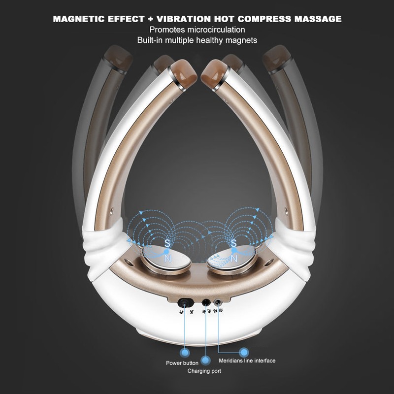 Electric Cervical Vertebra Massager Pulse Hot Compress Therapy Neck Massage