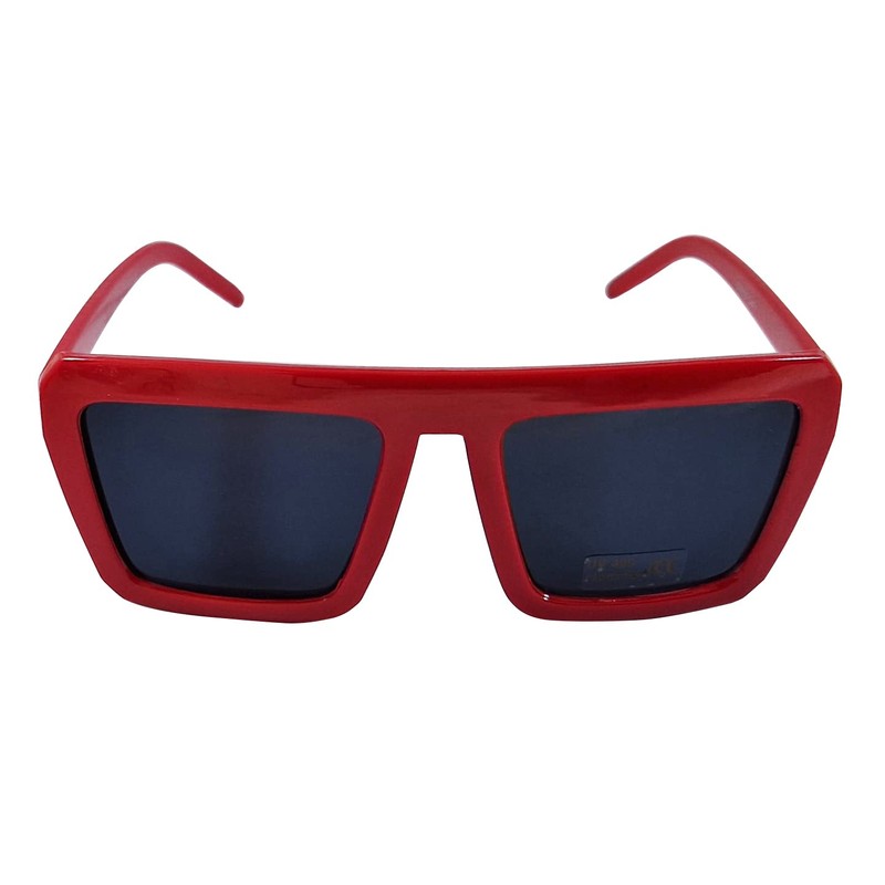 Komonee Sunglasses Red Thick Frame Black Lens Tint Glasses Designer