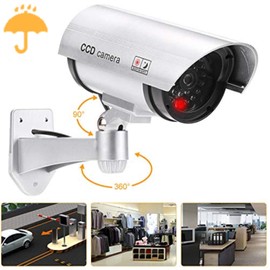 2 x Professional Surveillance Cameras Dummy Outdoor Cameras Dummy Camera with Lens and Blinkled Video Surveillance Goods Security