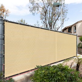 Royal Shade 5' x 103' Beige Fence Privacy Screen Windscreen Cover Netting Mesh Fabric Cloth - Cable Zip Ties Included - WE Custom Make Size